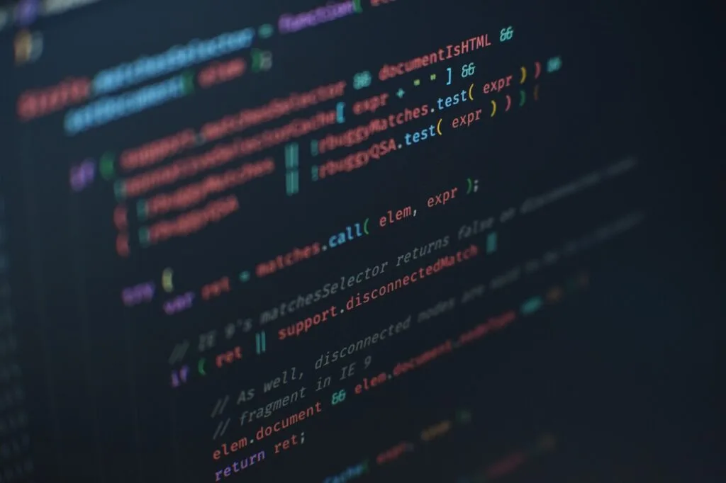 Code auf Bildschirm